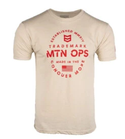 MTN Ops Mens Short Sleeve Trademark Tee - Beige/Natural